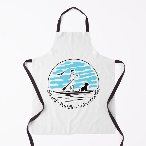 Item preview, BOARD - PADDLE-LABRADOODLE –Lineart Labradoodle Paddle Board Silhouette Design designed and sold by designkb.