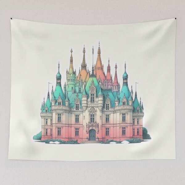 Item preview, Minimalist French Castle - Modern Chateaucore Aesthetic Wall Art designed and sold by Sugar Wisdom .