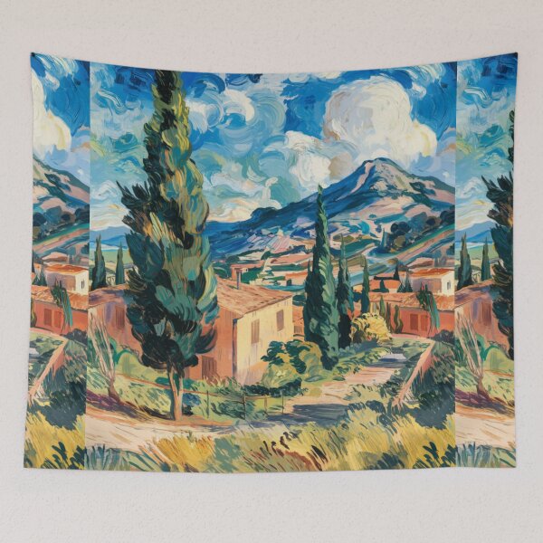 Item preview, Provence Countryside View | Vibrant French Landscape with Cypress Trees – Carraann  designed and sold by CARRAANN.