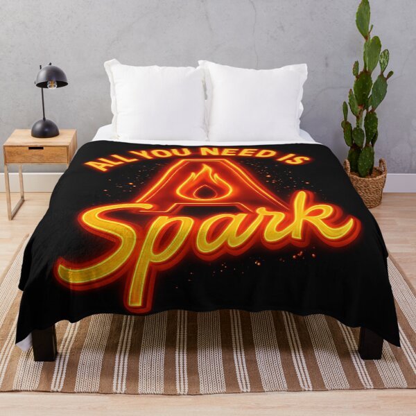 Item preview, All You Need Is A Spark Motivational Neon Flame Vinyl designed and sold by zoughlal.