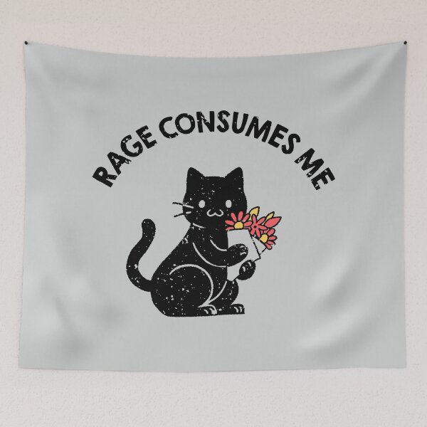 Item preview, Rage Consumes Me Lovely Black Cat by Tobe Fonseca designed and sold by Tobe Fonseca®.