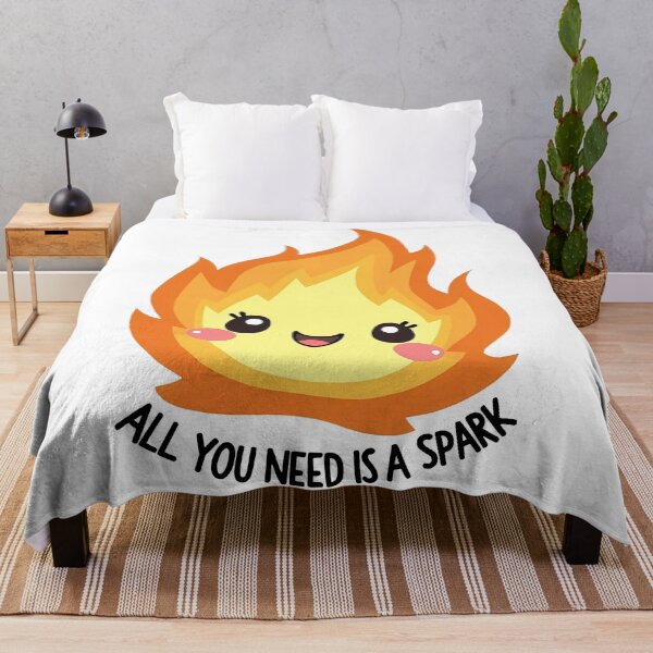 Item preview, All You Need Is A Spark Kawaii Flame Motivational Quote designed and sold by zoughlal.