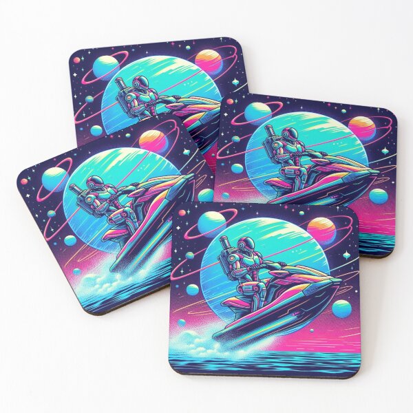 Item preview, a robot riding a jet ski in space designed and sold by Dogandesighn.