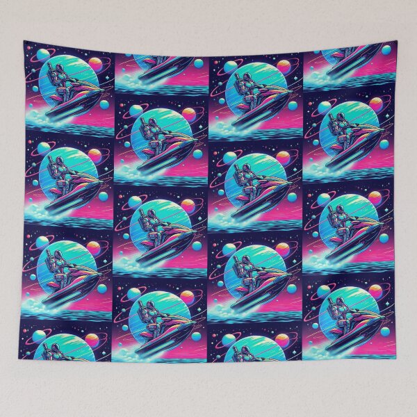Item preview, a robot riding a jet ski in space designed and sold by Dogandesighn.