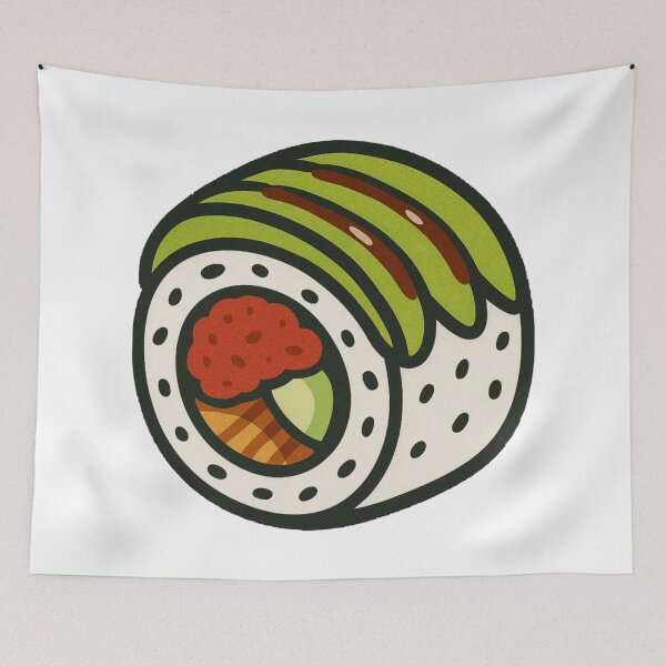 Item preview, Dragon Roll Sushi Avocado Shrimp Japanese Food Art designed and sold by Vendeloc.