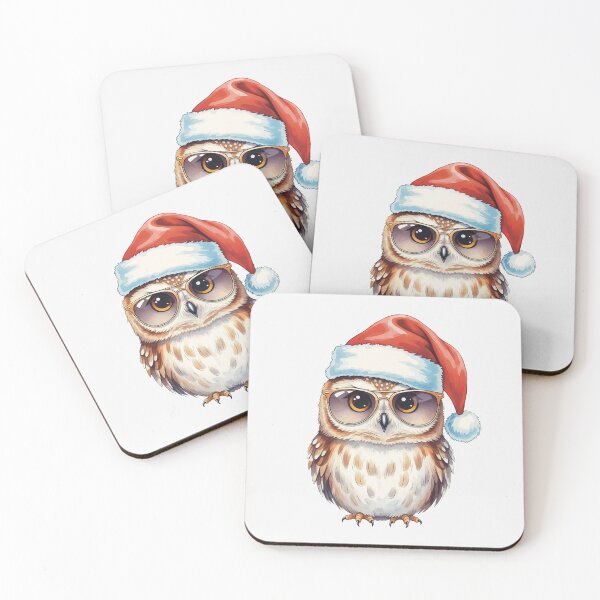 Item preview, Cool Christmas Owl – Santa Hat & Sunglasses Holiday Art designed and sold by Iras-Art-Corner.