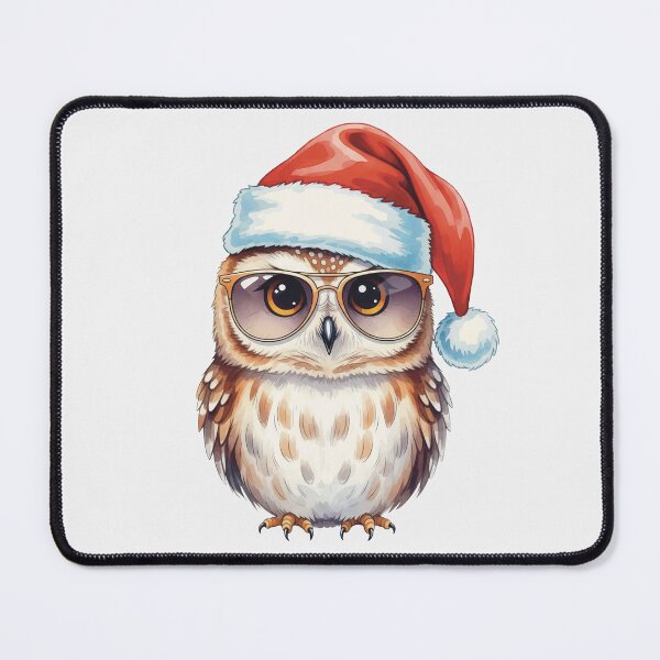 Item preview, Cool Christmas Owl – Santa Hat & Sunglasses Holiday Art designed and sold by Iras-Art-Corner.