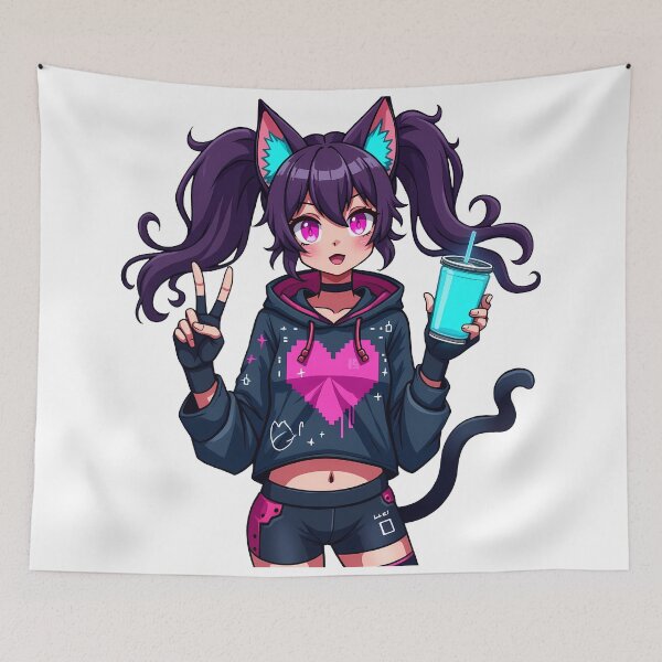 Item preview, Olivia Waifu Cup Transparent Cyberpunk Catgirl Gaming designed and sold by zoughlal.