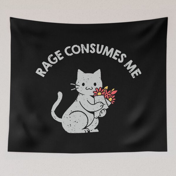 Item preview, Rage Consumes Me Lovely Gray Cat by Tobe Fonseca designed and sold by Tobe Fonseca®.