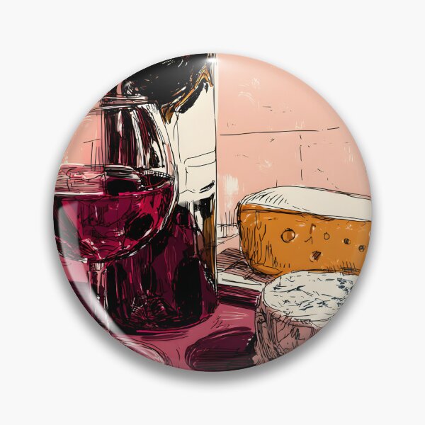 Item preview, Savor Rustic Harmony - Red Wine and Cheese Pairing in Warm Earthy Tones Digital AI Art designed and sold by OlfactoART Studio.