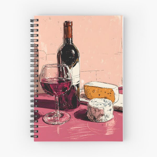 Item preview, Savor Rustic Harmony - Red Wine and Cheese Pairing in Warm Earthy Tones Digital AI Art designed and sold by OlfactoART Studio.