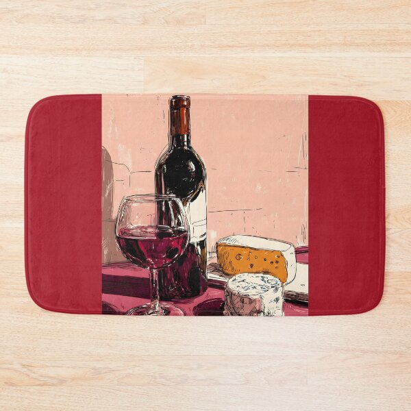 Item preview, Savor Rustic Harmony - Red Wine and Cheese Pairing in Warm Earthy Tones Digital AI Art designed and sold by OlfactoART Studio.
