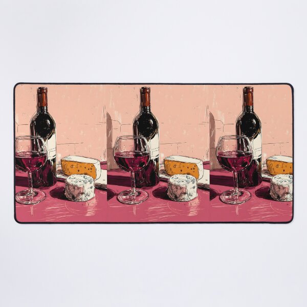 Item preview, Savor Rustic Harmony - Red Wine and Cheese Pairing in Warm Earthy Tones Digital AI Art designed and sold by OlfactoART Studio.