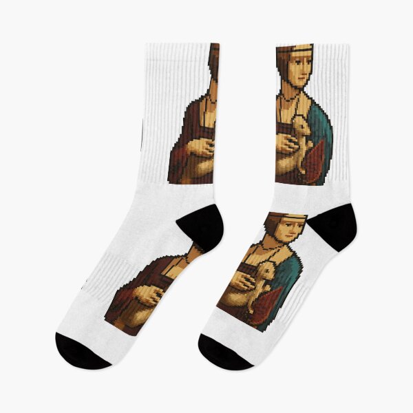 Item preview, Lady with an Ermine Leonardo da Vinci pixelart designed and sold by AleksandriasArt.