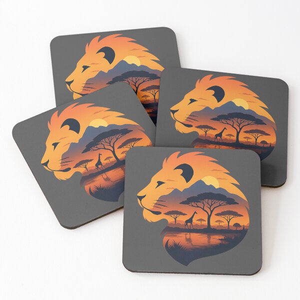 Item preview, Lion Silhouette Safari Adventure Sunset Masai Mara designed and sold by d247.