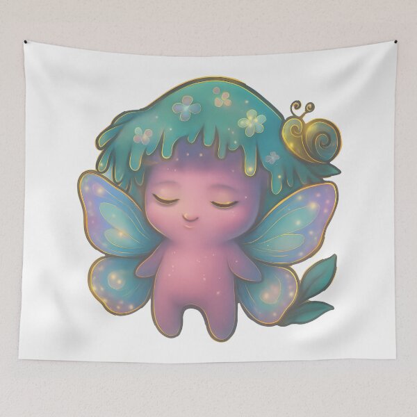 Item preview, Garden Fairy Mushroom Friend Kawaii Pink Vinyl Cute designed and sold by zoughlal.