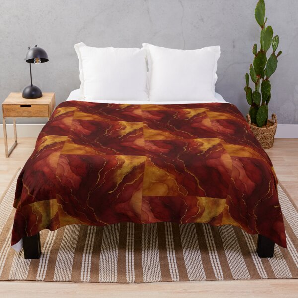 Item preview, Burgundy and Gold Abstract Fluid Art – Elegant Marble Ink Design designed and sold by ProDesignByMK.