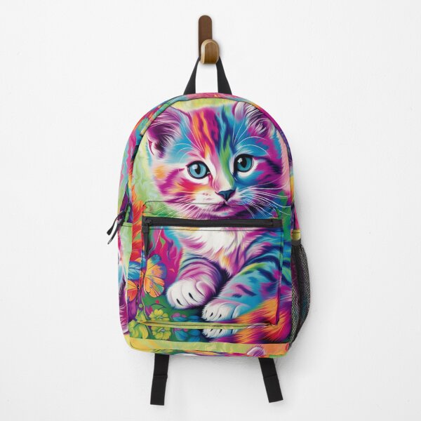 Aperçu de l'œuvre Chaton multicolore en forêt créée et vendue par Fragile Prints.