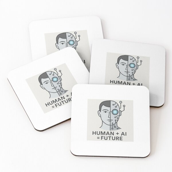 Item preview, Human + AI = Future | Minimal Tech Sticker designed and sold by yazan1.