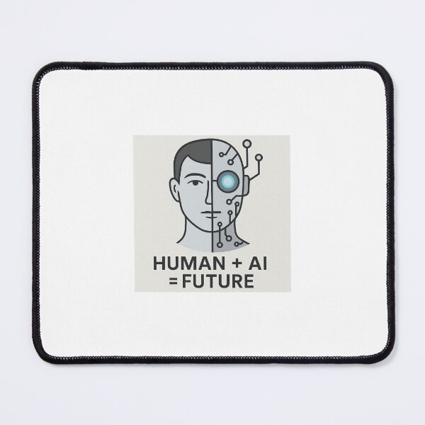 Item preview, Human + AI = Future | Minimal Tech Sticker designed and sold by yazan1.