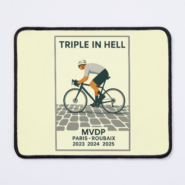 Item preview, Triple in Hell – MVDP at Paris-Roubaix (2023-2025) designed and sold by malero-design.