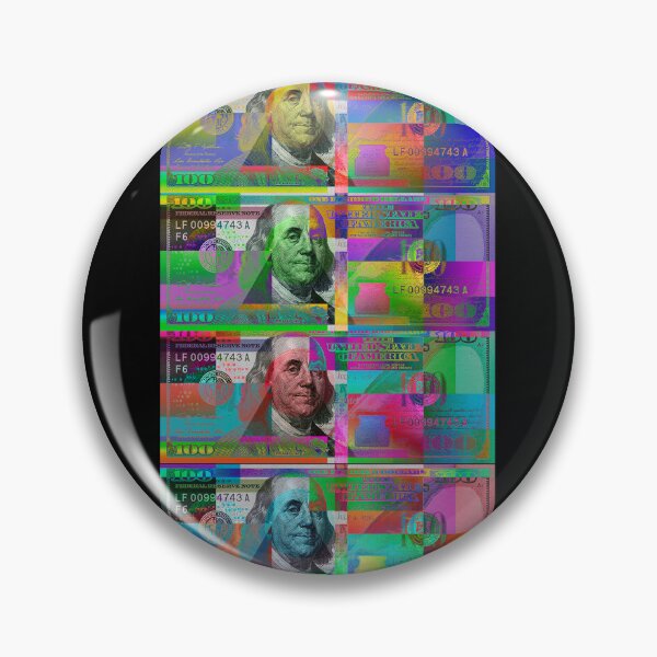 Item preview, Four Colorized One Hundred U.S. Dollar Bills - Neo-expressionist $100 USDx4 designed and sold by Serge Averbukh Art Studio.