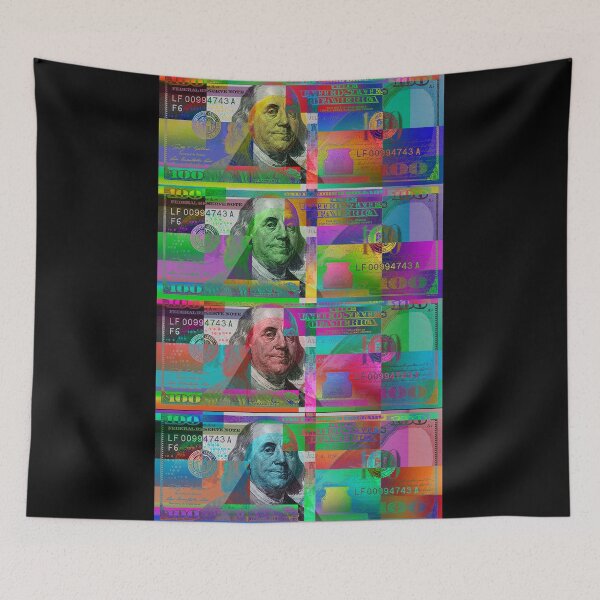Item preview, Four Colorized One Hundred U.S. Dollar Bills - Neo-expressionist $100 USDx4 designed and sold by Serge Averbukh Art Studio.