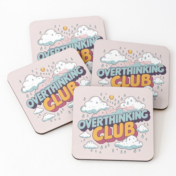Item preview, Overthinking Club – Retro typography with pastel colors and cloud design designed and sold by Anna2492.