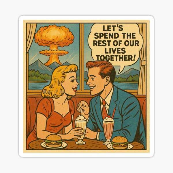Artikel-Vorschau von Atomic Love Vintage 1950er Jahre Comic Diner Romantik Satire, designt und verkauft von Maljonic.