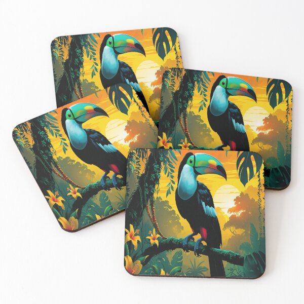 Item preview, Toucan Silhouette Tropical Rainforest Sunset Paradise designed and sold by Max Store.
