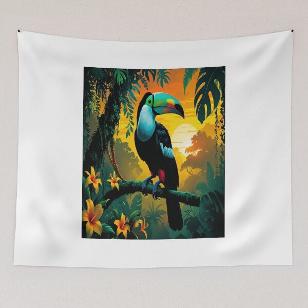 Item preview, Toucan Silhouette Tropical Rainforest Sunset Paradise designed and sold by Max Store.