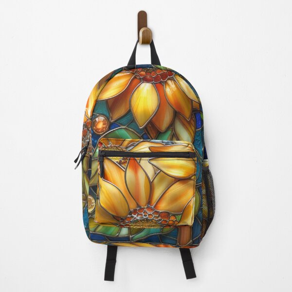 Item preview, Sunflower Stained Glass Floral Design – Warm Cottagecore Aesthetic designed and sold by MargaretWiktor.