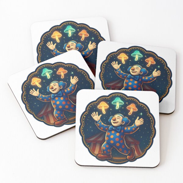 Item preview, Clown Mushroom Friend Circus Juggling Whimsical Fantasy designed and sold by zoughlal.
