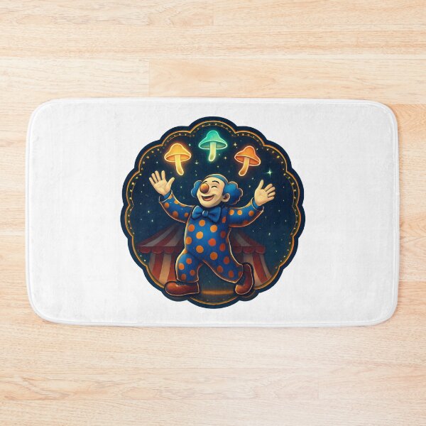 Item preview, Clown Mushroom Friend Circus Juggling Whimsical Fantasy designed and sold by zoughlal.