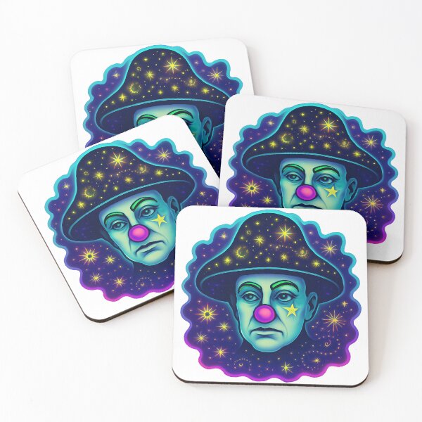 Item preview, Clown Mushroom Friend Space Circus Psychedelic Galaxy Portrait designed and sold by zoughlal.