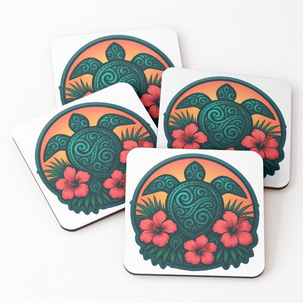 Item preview, Honokeana Honu Hawaiian Sea Turtle Polynesian Tribal Hibiscus designed and sold by zoughlal.