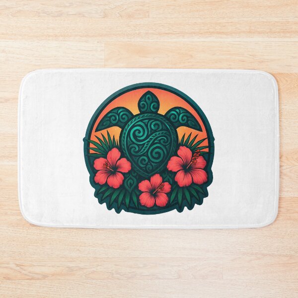 Item preview, Honokeana Honu Hawaiian Sea Turtle Polynesian Tribal Hibiscus designed and sold by zoughlal.