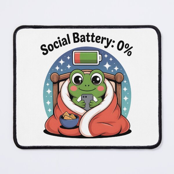 Item preview, Social Battery 0 – Funny Frog Introvert  designed and sold by al21ex.