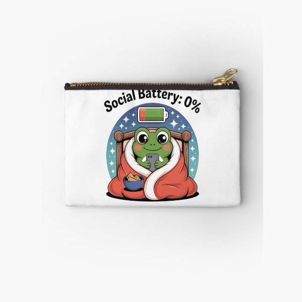 Item preview, Social Battery 0 – Funny Frog Introvert  designed and sold by al21ex.