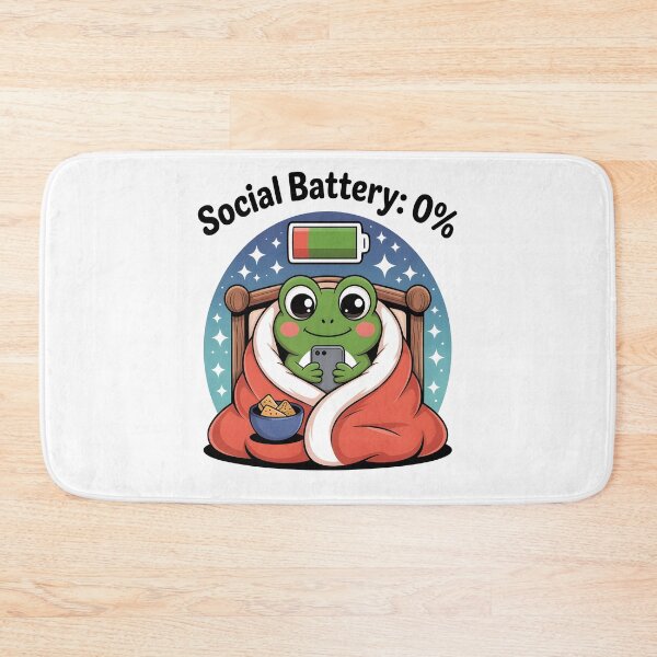 Item preview, Social Battery 0 – Funny Frog Introvert  designed and sold by al21ex.