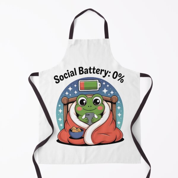 Item preview, Social Battery 0 – Funny Frog Introvert  designed and sold by al21ex.