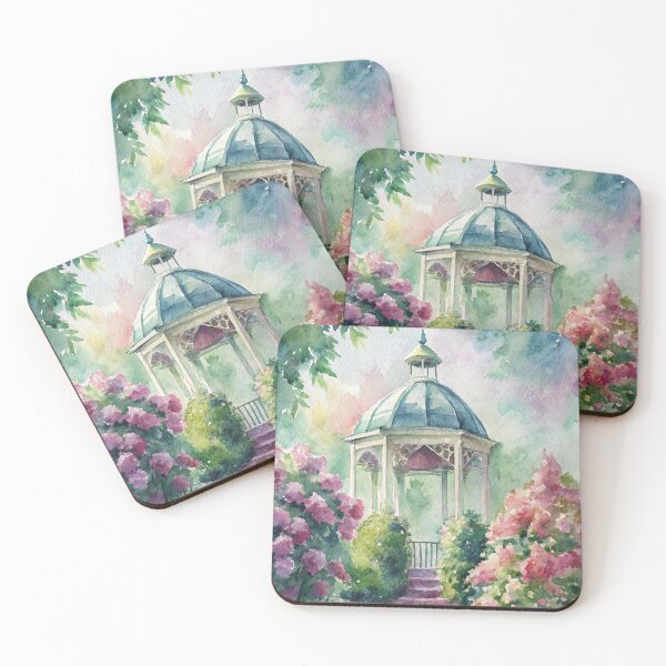 Item preview, Enchanted Garden Gazebo Watercolor Art Print designed and sold by Decor Dreams Prints.