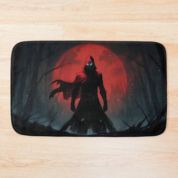 Item preview, Dark Hooded Figure Red Moon Fantasy Art designed and sold by A L O N E.