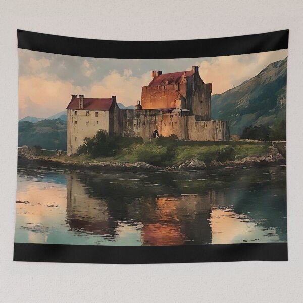 Item preview, Scotland: Fantasy Landscape Watercolor Painting designed and sold by muskitt.