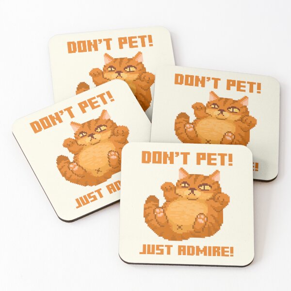 Item preview, Chunky Orange Pixel Art Cat – Don’t Pet Just Admire! designed and sold by PixelDrukiPL.