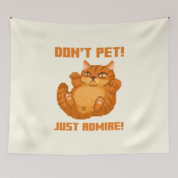 Item preview, Chunky Orange Pixel Art Cat – Don’t Pet Just Admire! designed and sold by PixelDrukiPL.