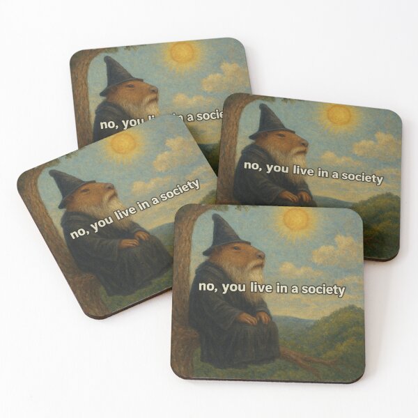 Item preview, Capybara Wizard – “No, you live in a society” designed and sold by Capybarastore_77.
