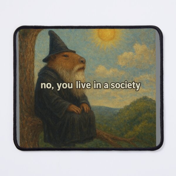 Item preview, Capybara Wizard – “No, you live in a society” designed and sold by Capybarastore_77.