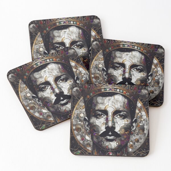 Item preview, Ornamental Cosmic Rock King – Esoteric Klimt-Inspired Portrait Art designed and sold by  Ojo de Lilith.
