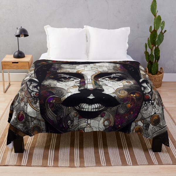 Item preview, Ornamental Cosmic Rock King – Esoteric Klimt-Inspired Portrait Art designed and sold by Ojo de Lilith.